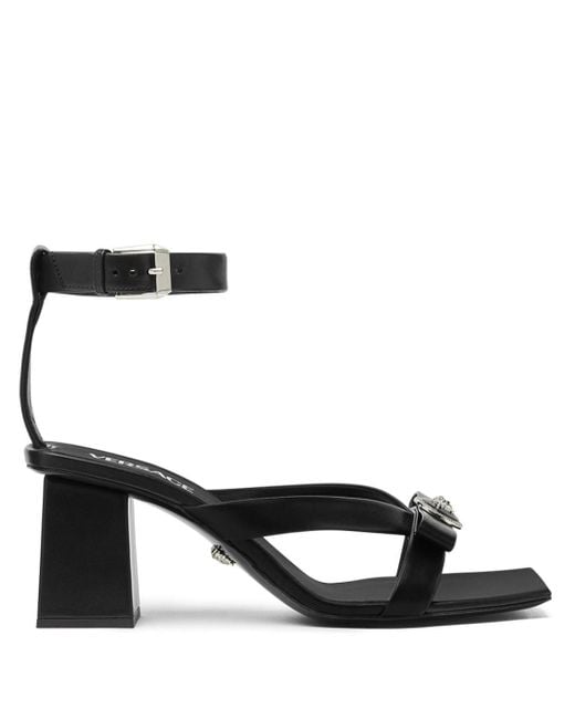 Versace Black Gianni Ribbon 70mm Leather Sandals