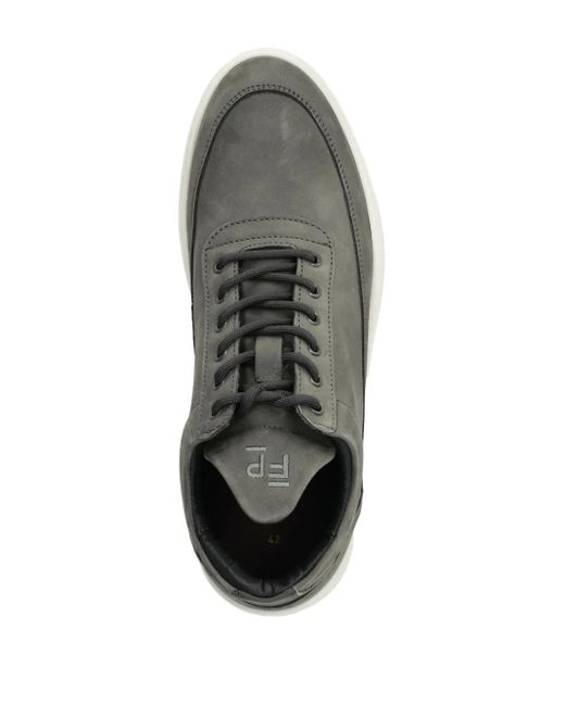 Filling Pieces Brown Panelled Suede Low-Top Sneakers for men