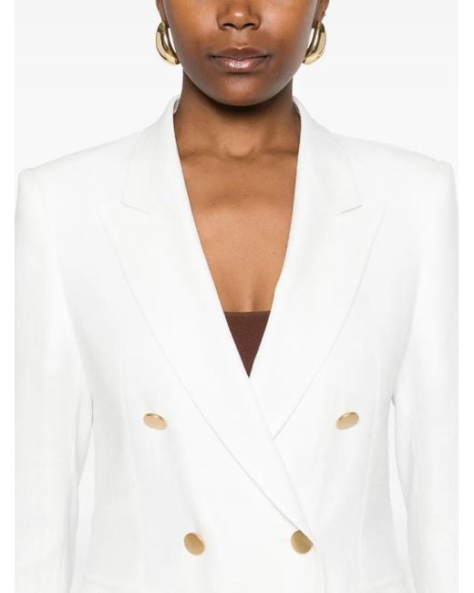 Tagliatore White Double-Breasted Blazer
