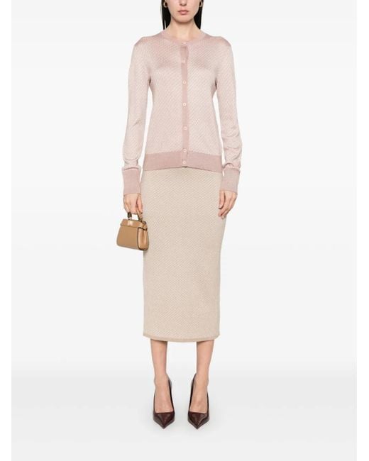 Fendi Pink 'Micro Ff' Cardigan