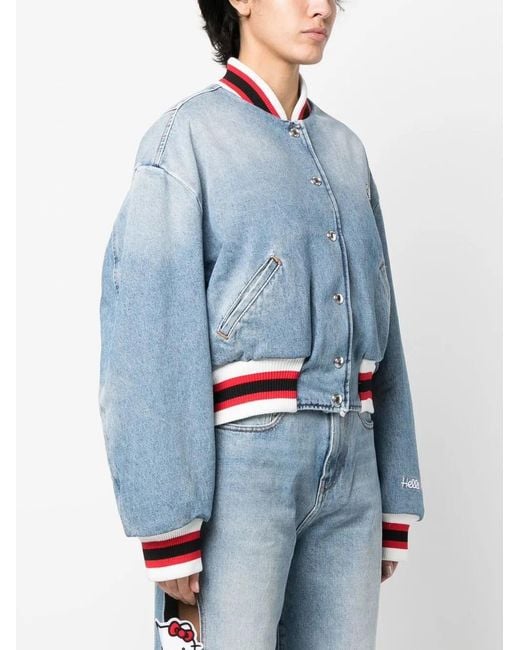 Gcds Blue Hello Kitty Denim Bomber Jacket