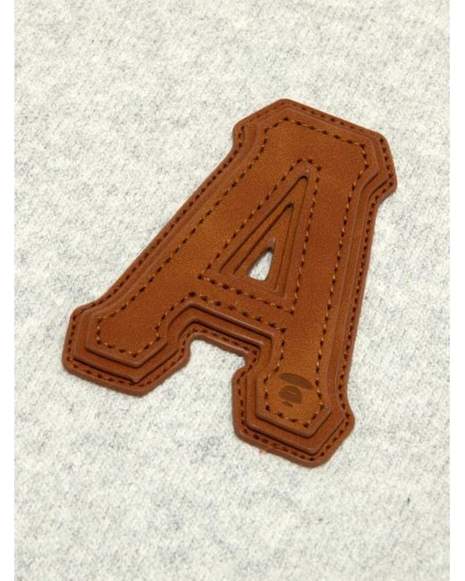 Felpa Con Applicazione, Cappuccio E Zip di Aape By A Bathing Ape in White da Uomo