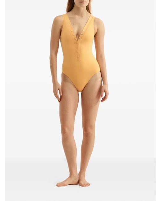Eres Orange Icône V-Neck One-Piece Swimsuit