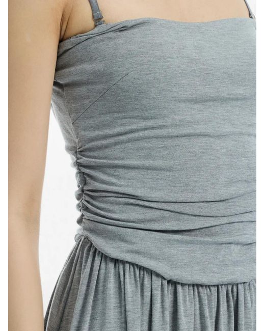determ Blue Gathered Maxi Dress