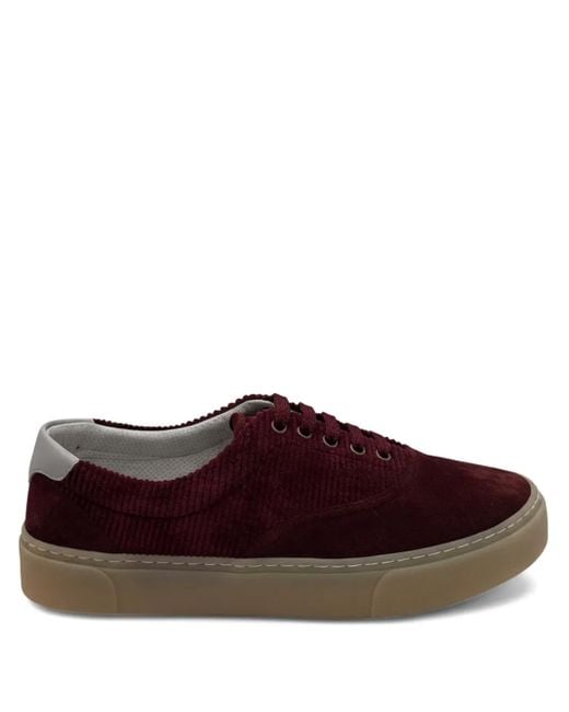 Brunello Cucinelli Brown Corduroy-Suede Sneakers for men