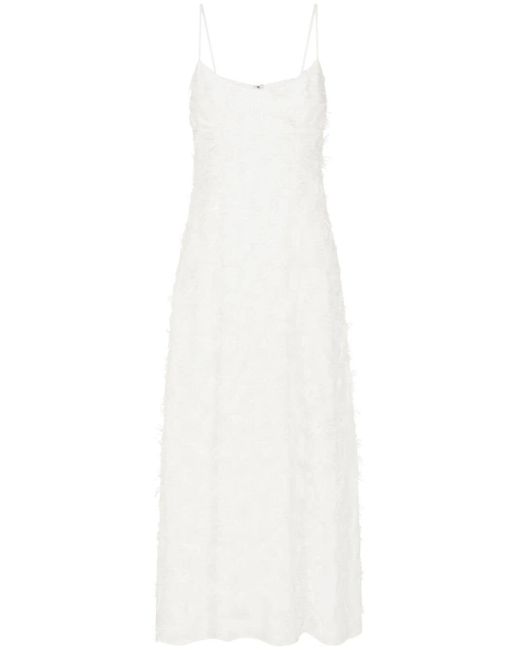 Anna Quan White Stella Dandelion-appliqué Maxi Dress