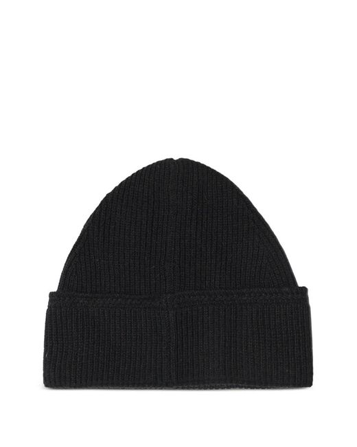 Paura Black Ribbed Beanie for men