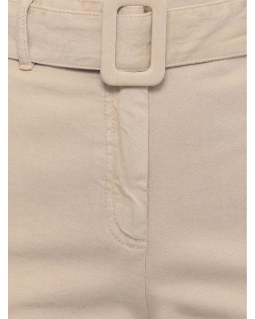 Marella White Belted Wide-Leg Cropped Jeans