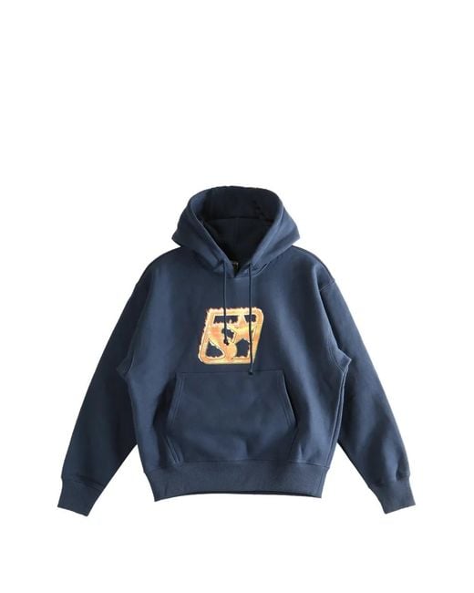 Stussy Blue Graphic-Print Hoodie
