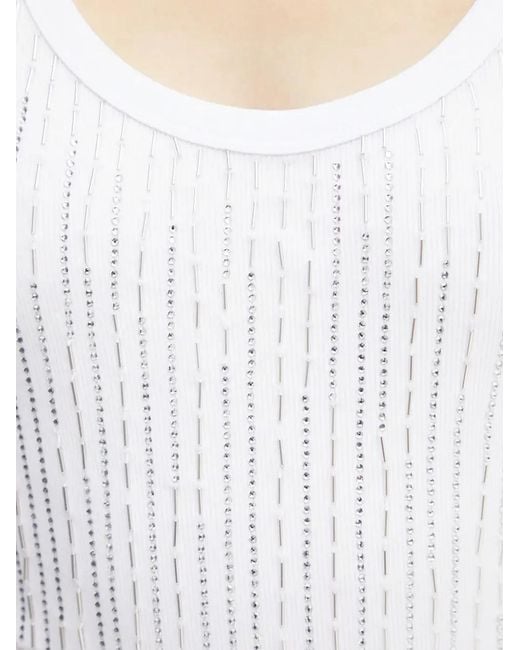 Pinko Blue Sequin-Embellished Tank Top