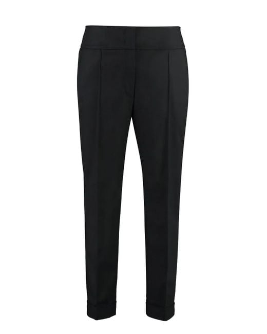 Peserico Black Roll-Up Cuff Trousers for men
