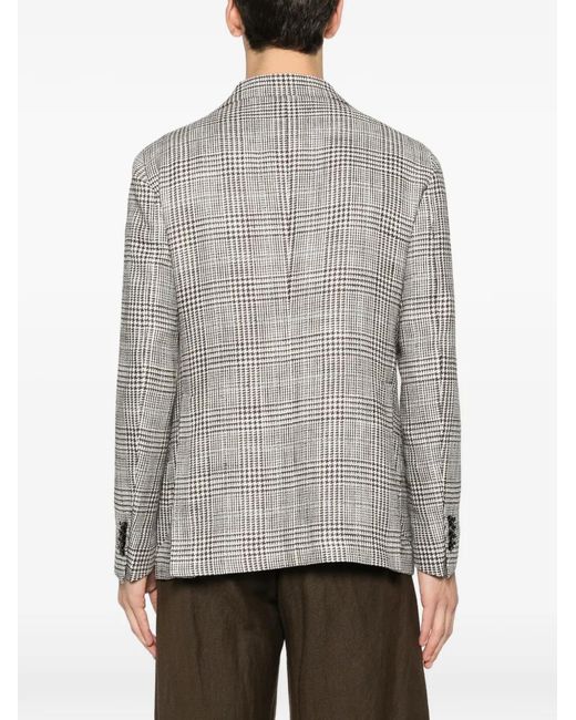 Tagliatore Gray Checked-Pattern Blazer for men