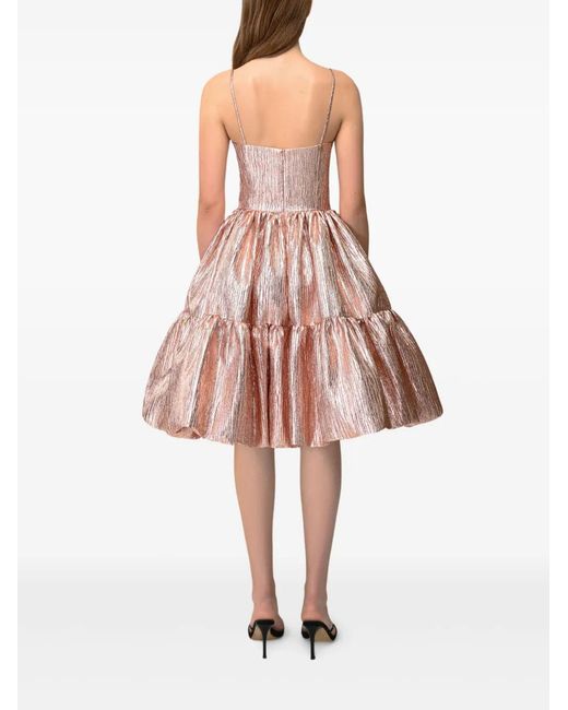 Anouki Pink Metallic Gathered Minidress