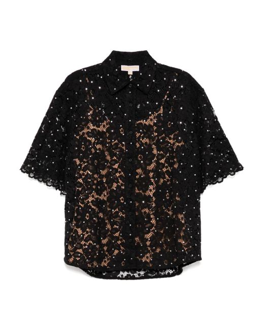 Michael Kors フローラルレース シャツ Black