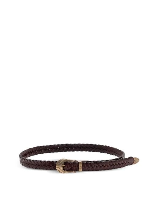 Alberto Luti White Ceinture À Design Tressé