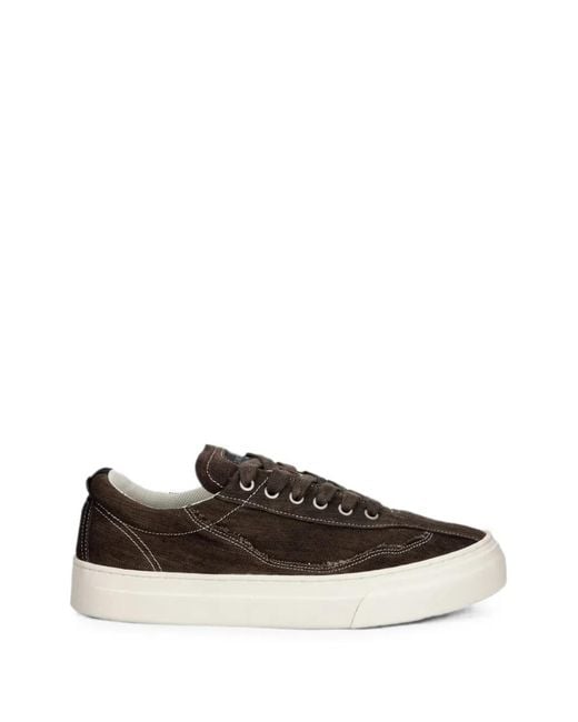 Stepney Workers Club Brown Omni Frayed Topstitched Sneakers for men