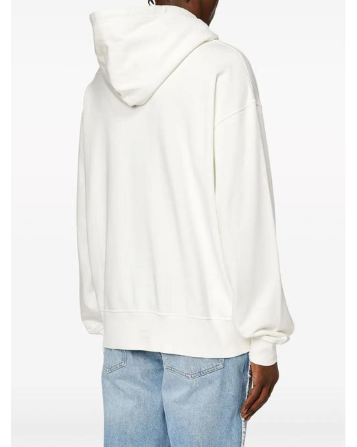DIESEL White S-Macs-Poff-L1 Cotton Hoodie for men