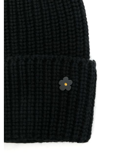 A PAPER KID Black Ribbed Beanie