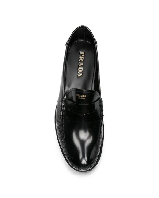 Prada White Logo-Debossed Loafers for men