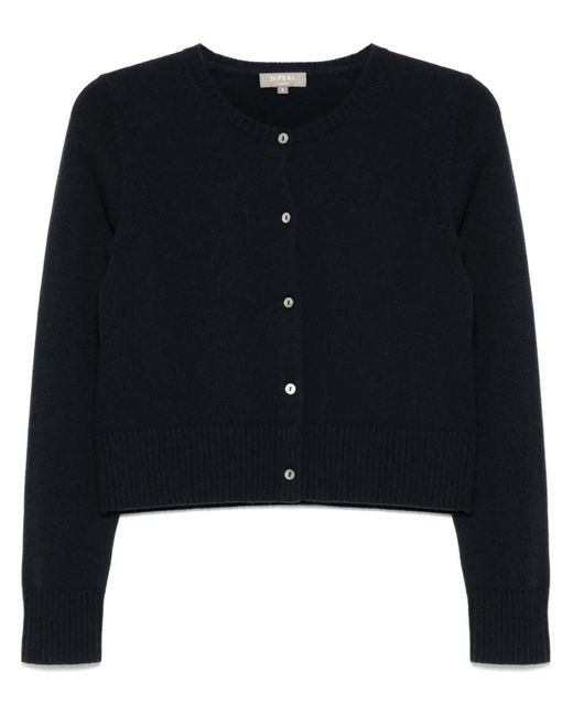 N.Peal Cashmere Blue Chunky Knit Cardigan