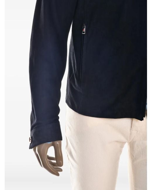 Kiton Natural Roy Lambskin Zip-Front Jacket for men