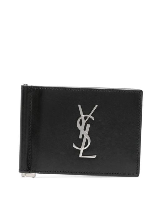 Saint Laurent Black Monogram Logo Wallet for men