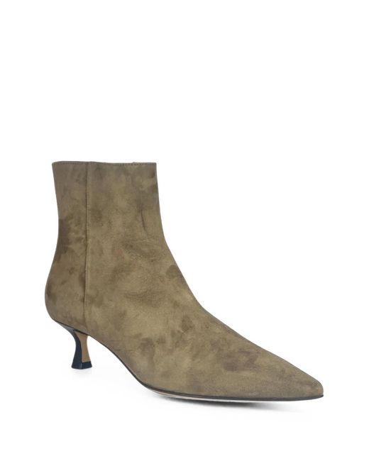 Mara Bini Natural Pointed-Toe Suede Boots