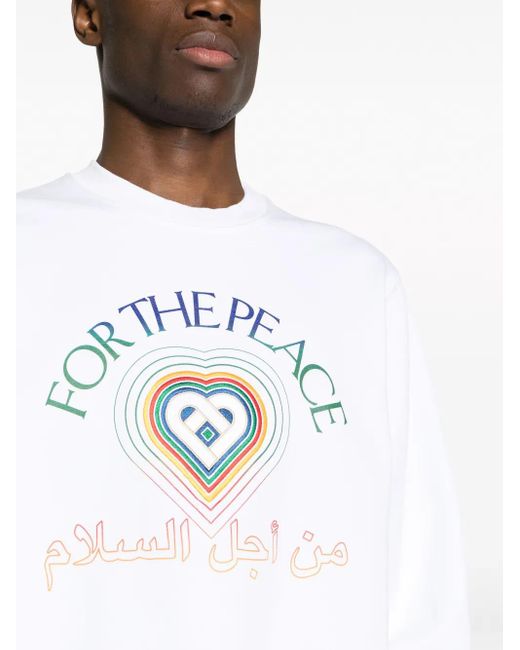 Casablanca White Peace Gradient-Print Cotton Sweatshirt for men