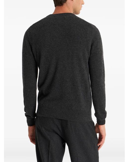 Pringle of Scotland Black Crew-Neck Cashmere Sweater for men