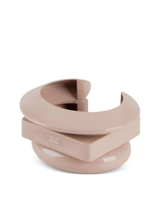 Elisabetta Franchi Pink Lacquered Wrap-Around Cuff Bracelet