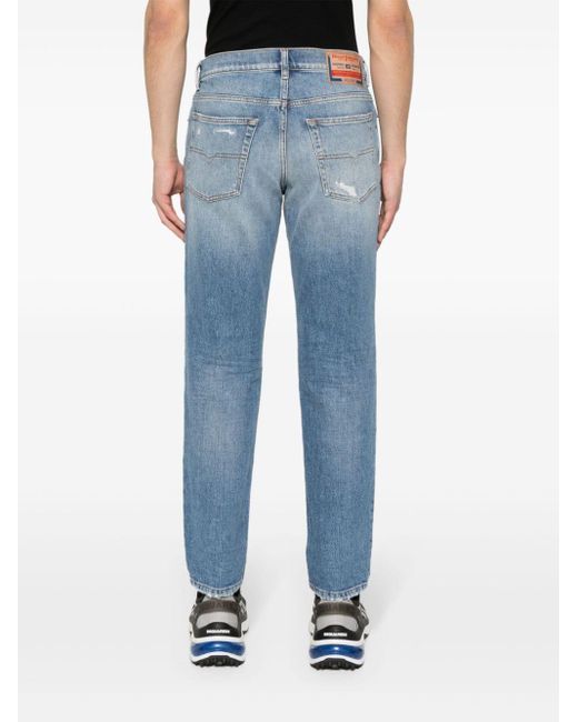 DIESEL Blue 2023 D-finitive Mid-rise Tapered-leg Jeans for men
