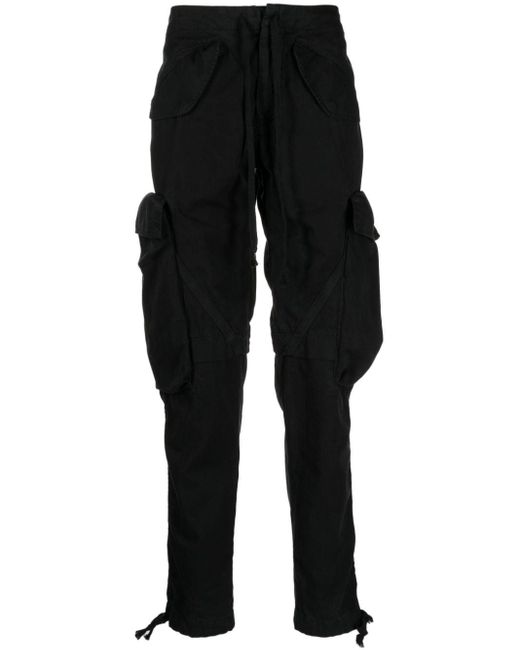 Pantaloni affusolati a vita media di Greg Lauren in Black da Uomo