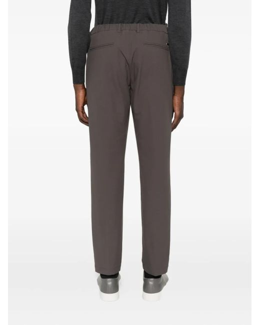 Herno Gray Pleated Drawstring Trousers for men