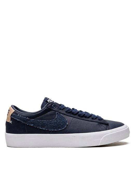 Nike Blue Sb Zoom Blazer Low Pro Gt "Denim Swoosh" Sneakers