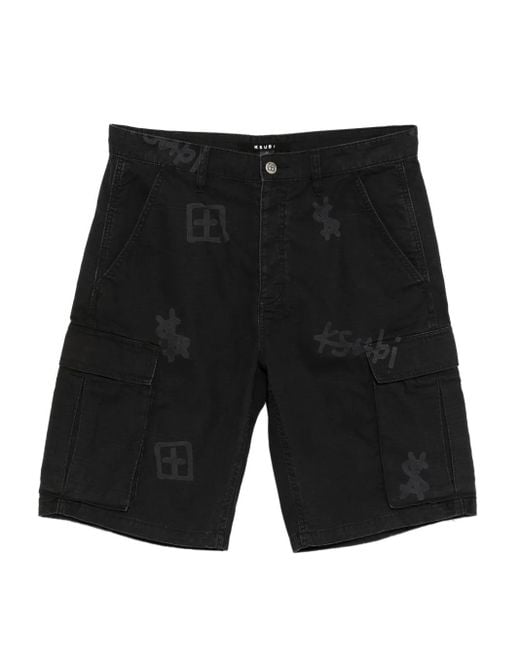 Cargo Corti Fugitive di Ksubi in Black da Uomo