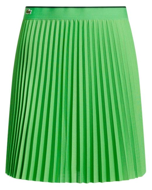 Lacoste Green Logo-appliqué Pleated Mini Tennis Skirt