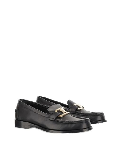 Ferragamo White Leather Loafers