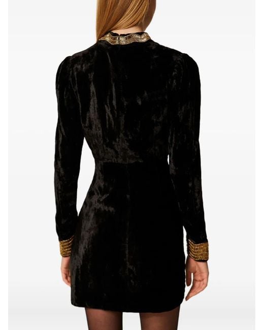 Twinset Black Embroidered Mini Dress
