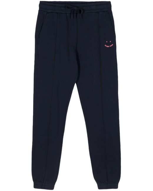 PS by Paul Smith Blue Logo-embroidered Organic Cotton Track Pants for men