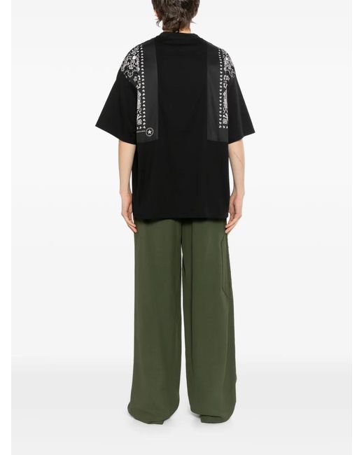 Mastermind Japan Black T-Shirt À Empiècements Bandana for men