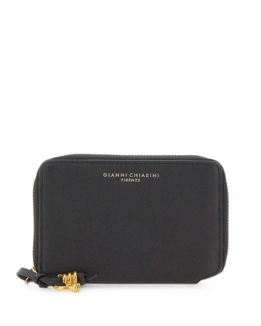 Gianni Chiarini Black Dollaro Zip-Around Wallet