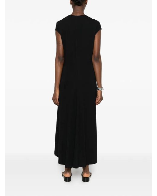 Totême Black V-Neck Midi Dress