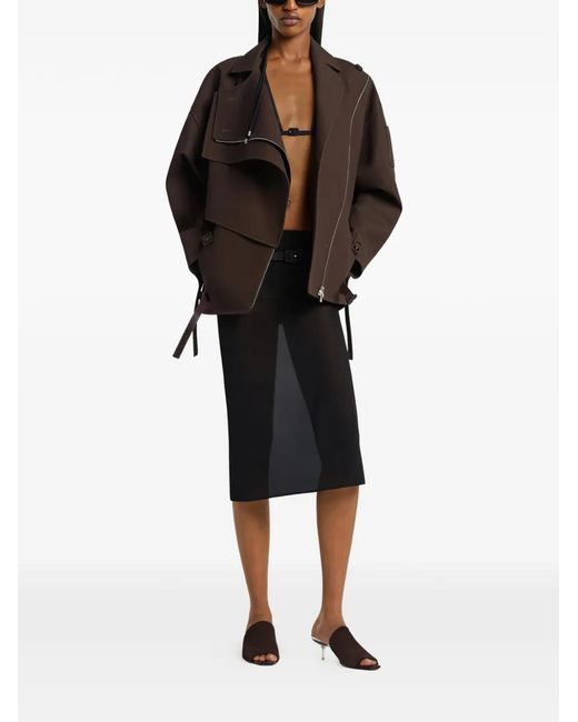 Courreges Brown Mules Mesh Chocolate Polyester Sandals