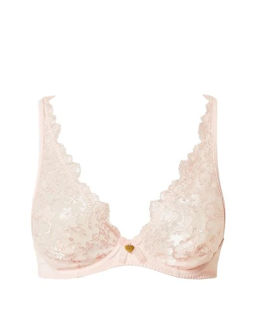Twinset Natural Embroidered Tulle Underwired Bra