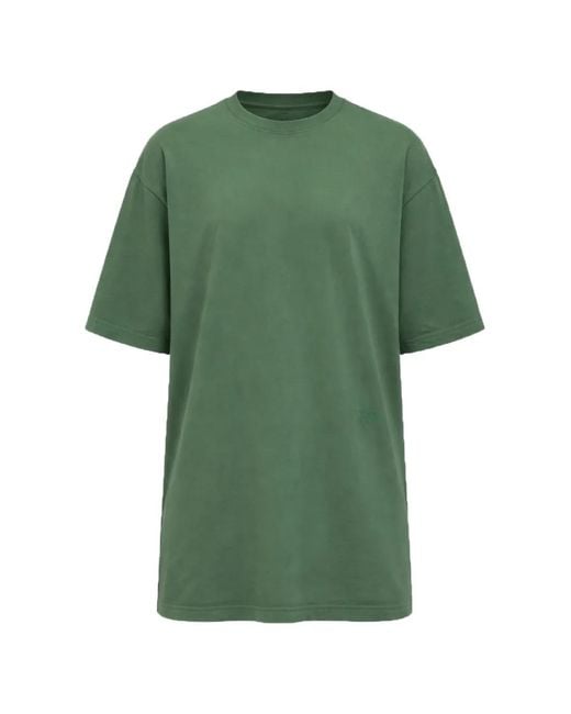 Y-3 レディース グリーン ラウンドネック Tシャツ
