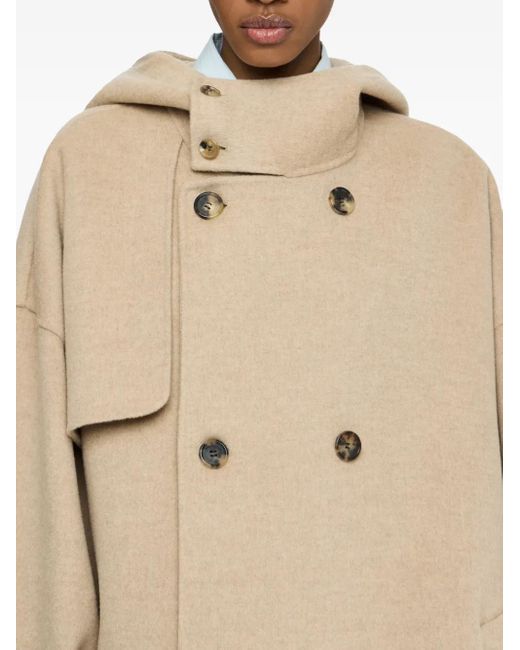 J.W. Anderson フーデッド ダブルコート Natural