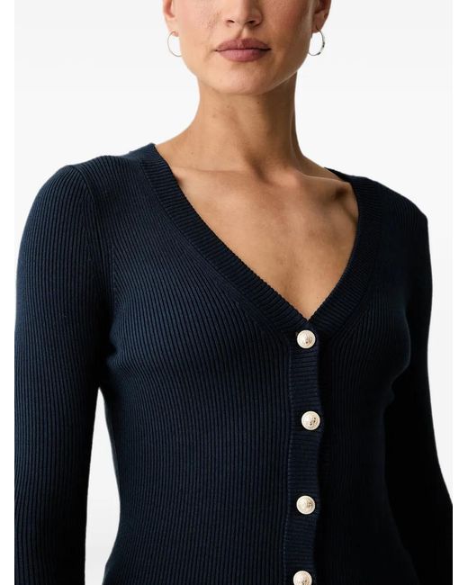 Guess Blue Ribbed-Knit Cardigan