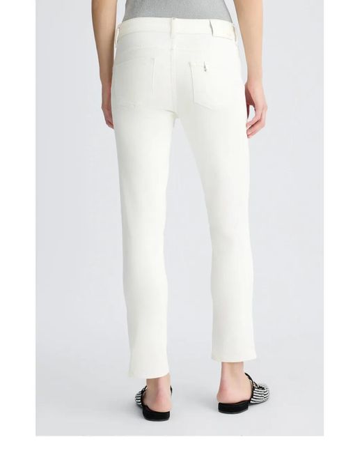 Liu Jo White Cropped Straight-Leg Trousers