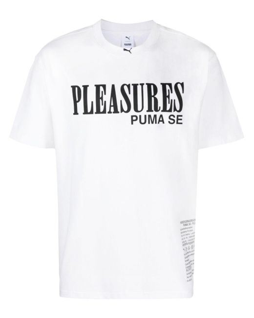 PUMA White X Pleasures Typo Cotton T-shirt for men