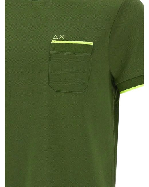 Sun 68 Green Pocket-Detail Short-Sleeve T-Shirt for men